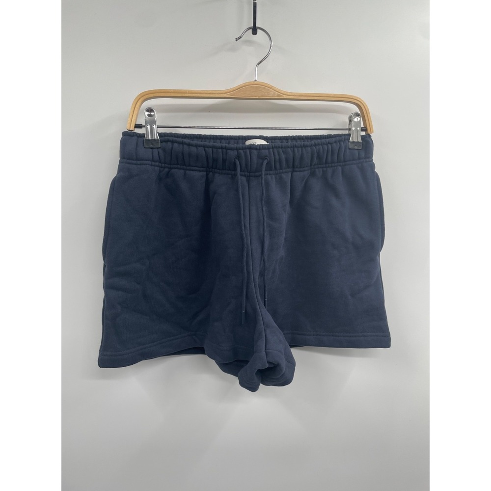 OAK + FORT Sweat Shorts Womens Medium Navy Fleece Drawstring Waist Vacation NWT